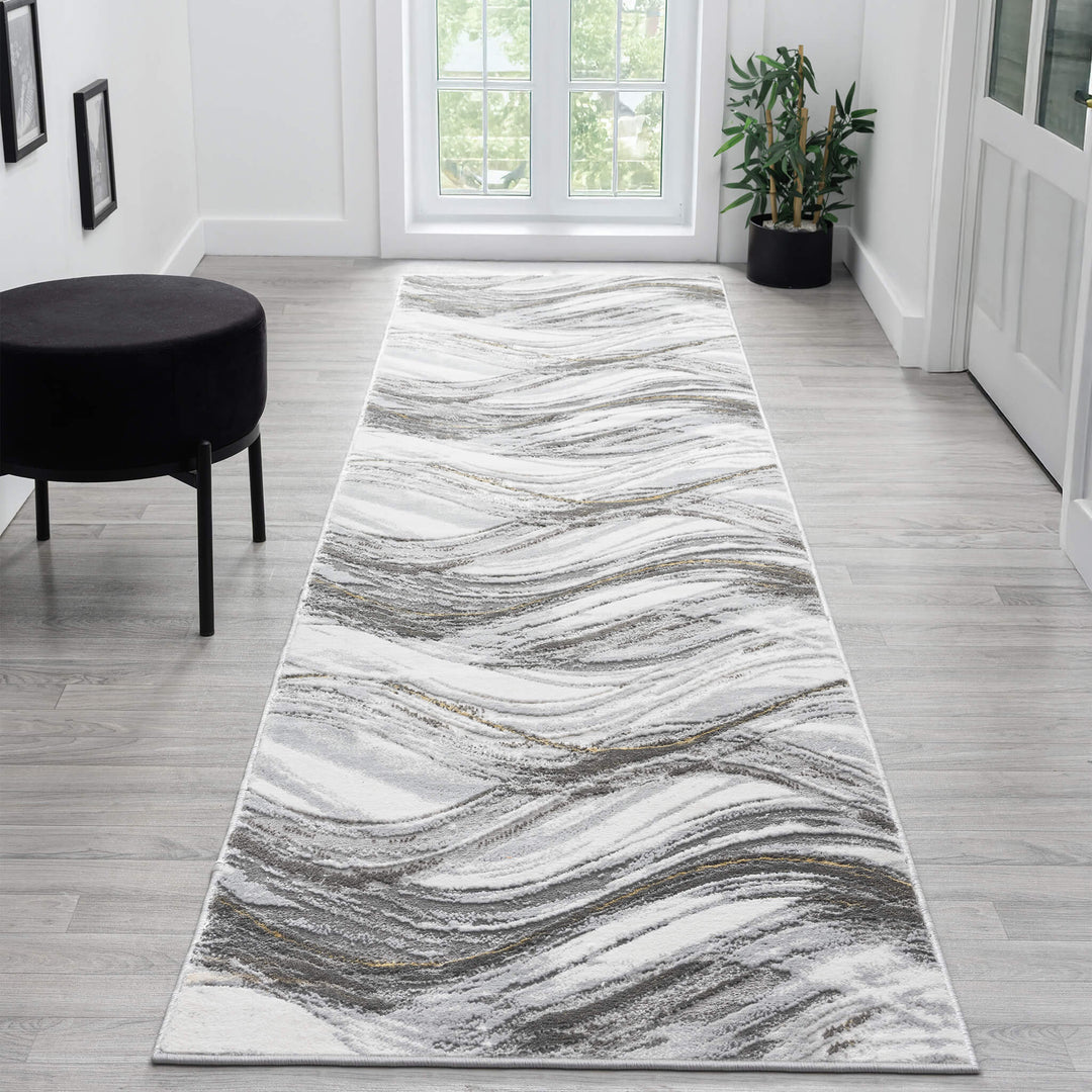 Aurelia Wave Slate Runner Rug