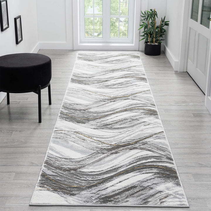 Aurelia Wave Slate Runner Rug