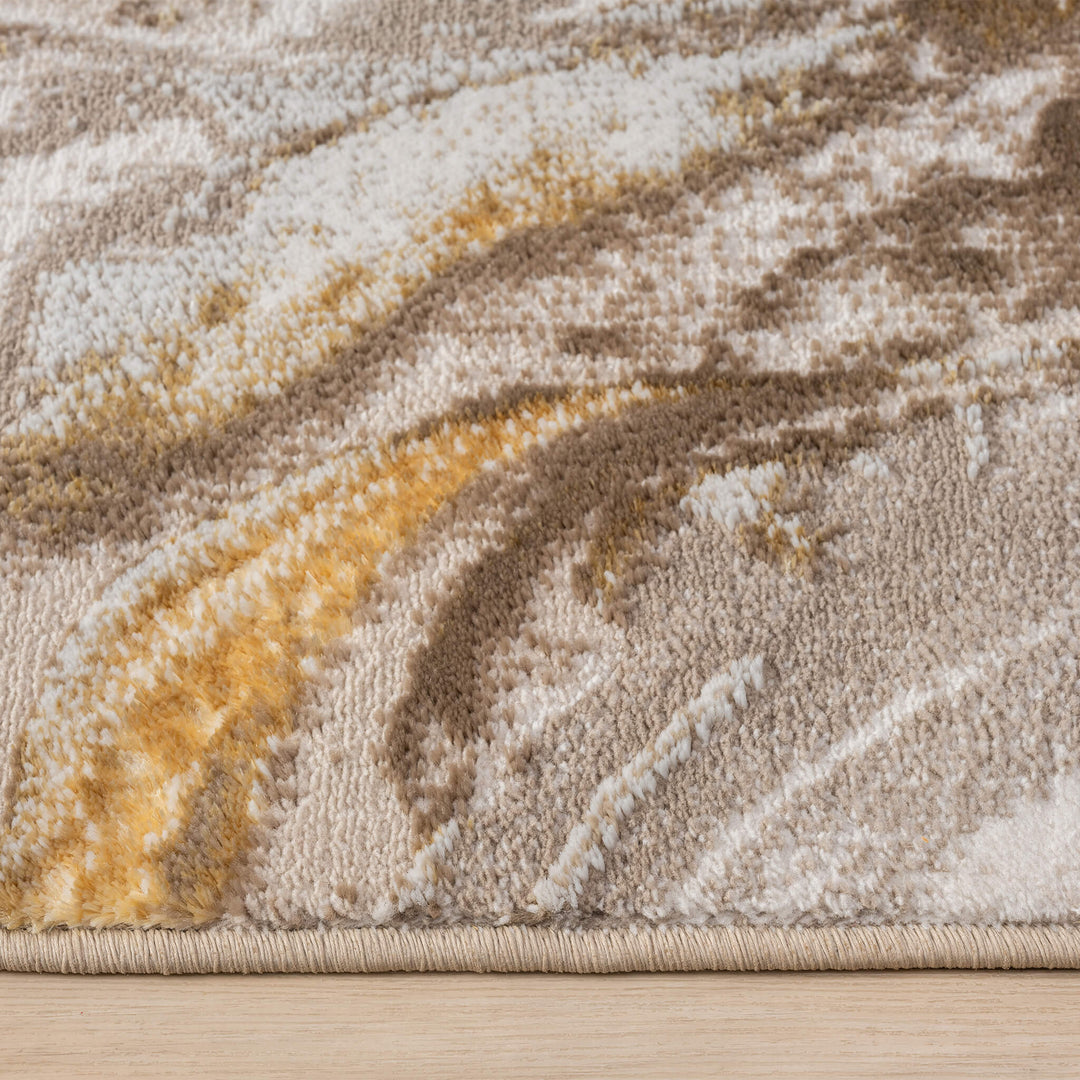 Aurelia Marbled Gold Runner Rug