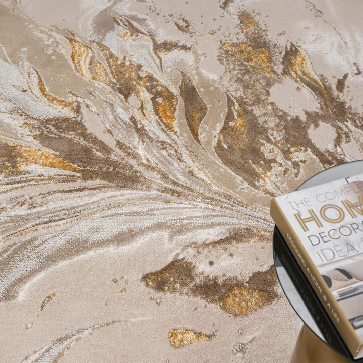 Aurelia Marbled Gold Rug