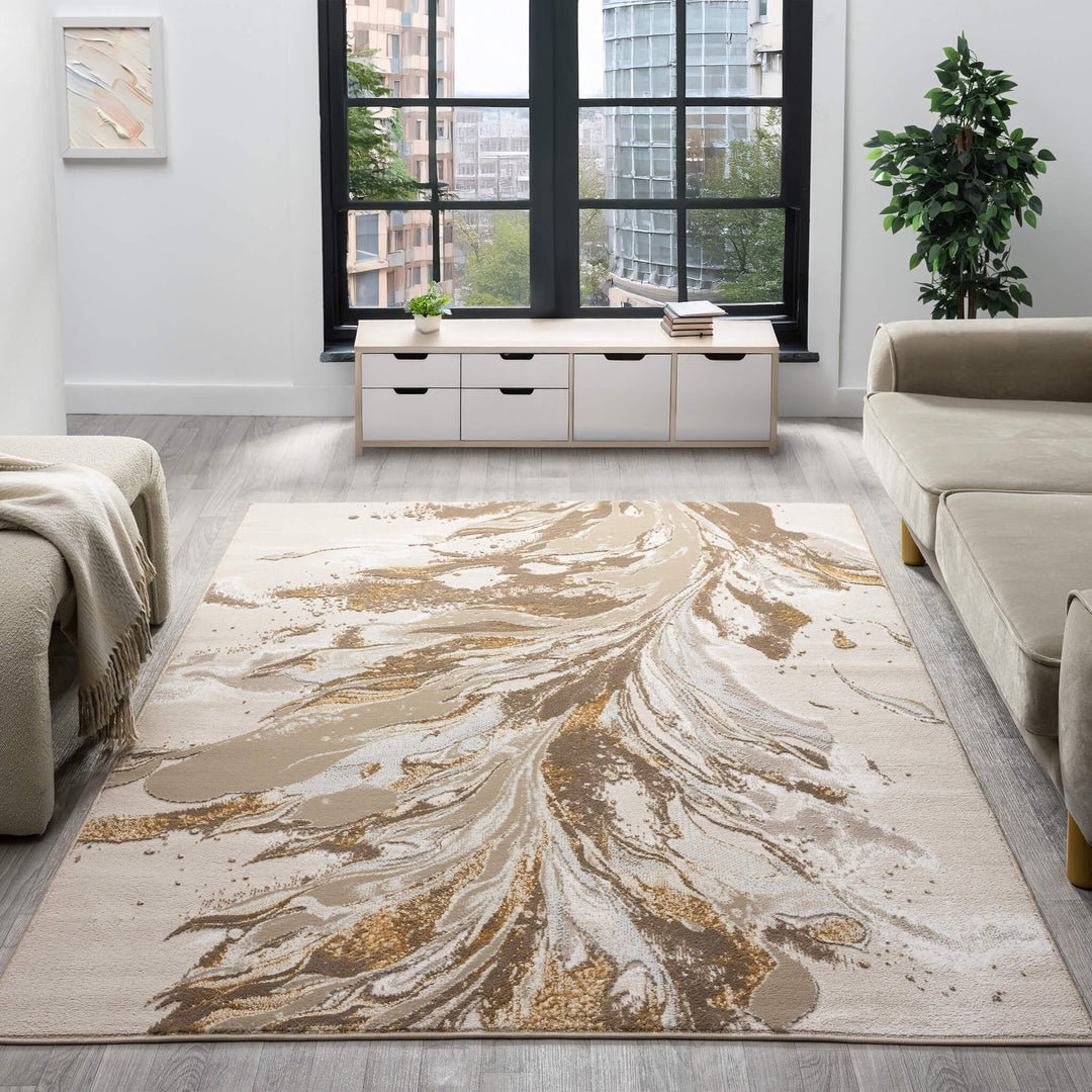 Aurelia Marbled Gold Rug