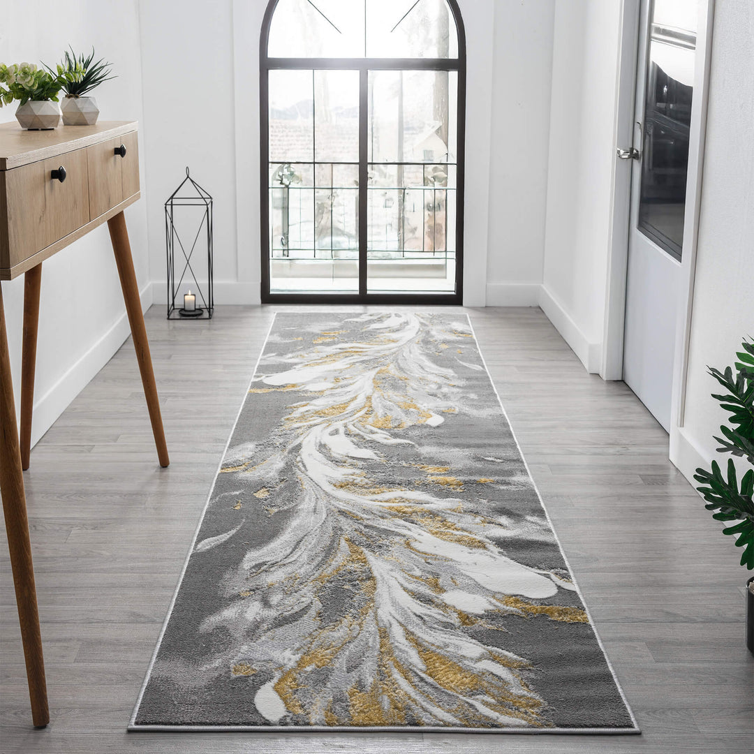 Aurelia Marbled Slate Runner Rug