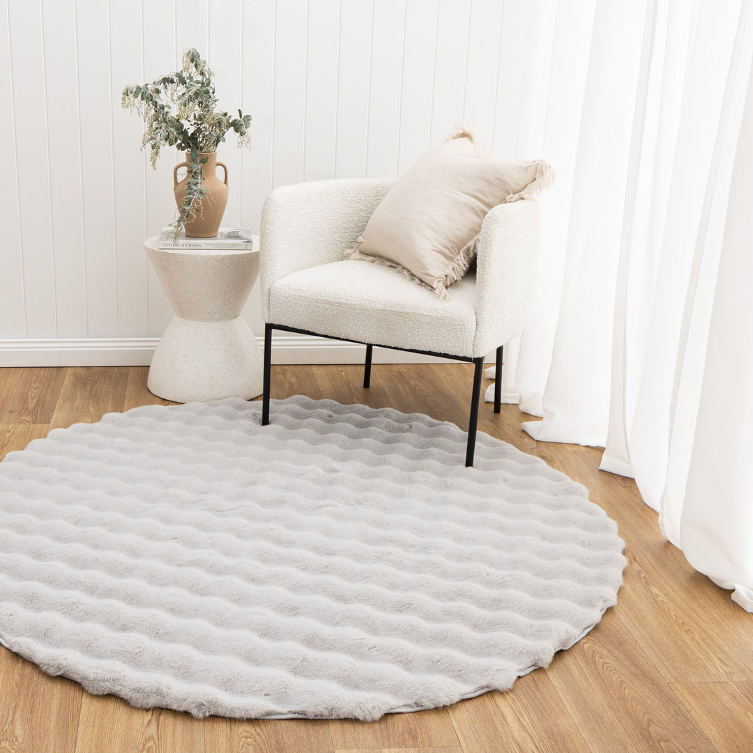 Purity Washable Round Rug Silver