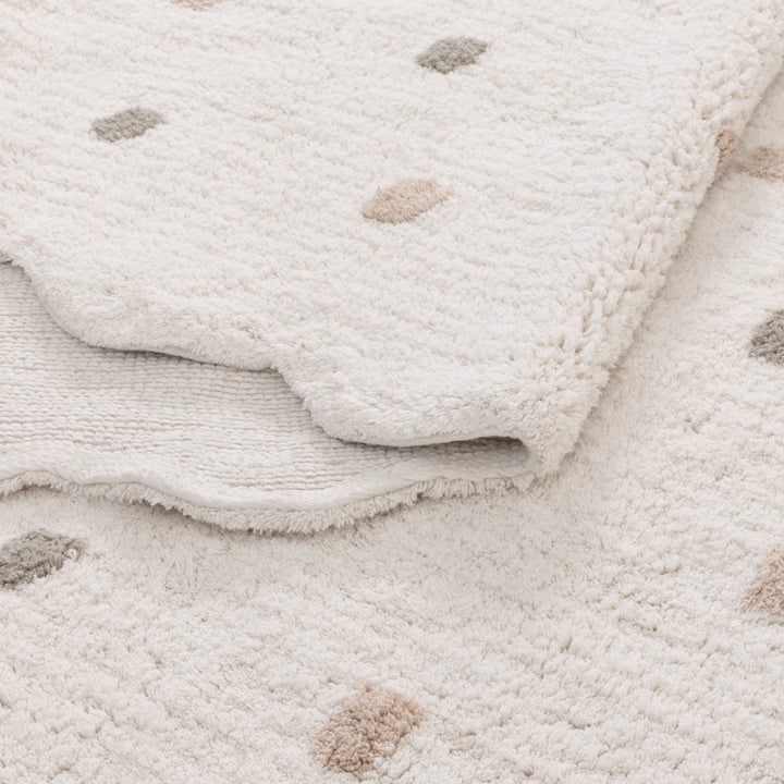 Mellow Rectangle Scalloped Kids Rug White & Multi