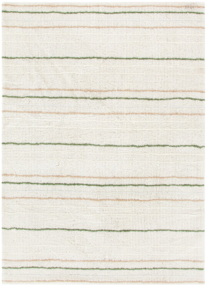 Highlands Olive Stripe Washable Wool Rug