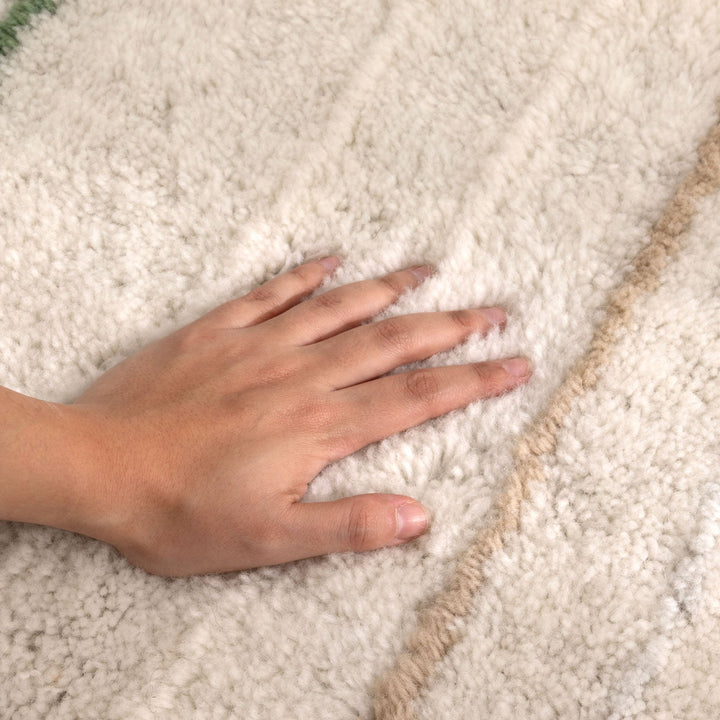 Highlands Olive Stripe Washable Wool Rug