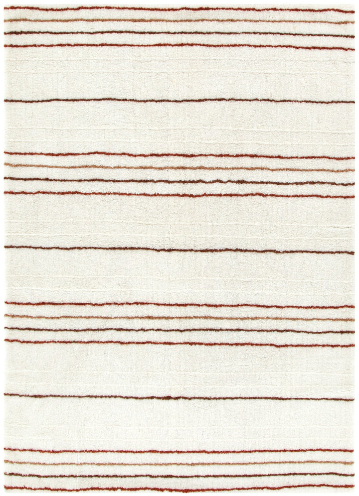 Highlands Terracotta Stripe Washable Wool Rug