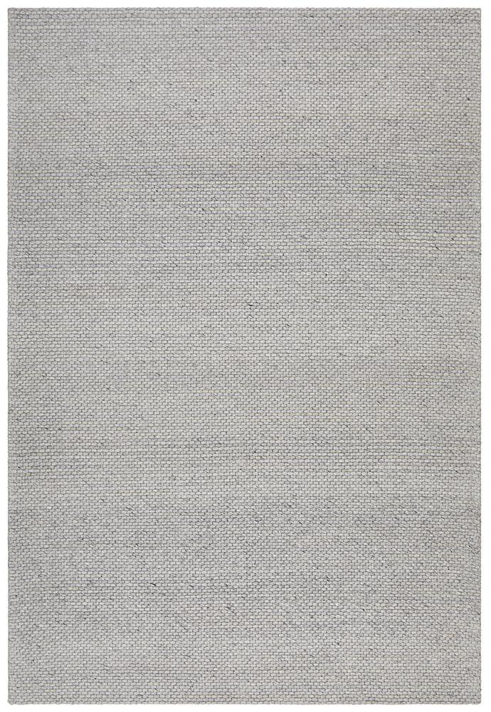 Studio Oskar Felted Wool Striped Rug Grey