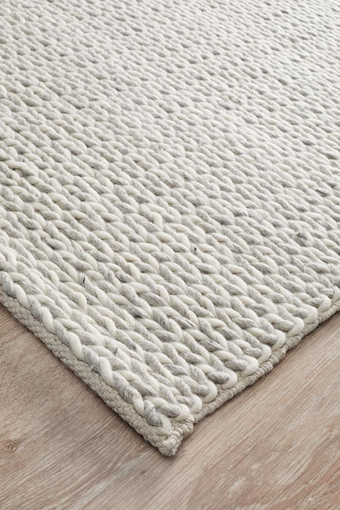 Studio Helena Woven Wool Rug Grey White