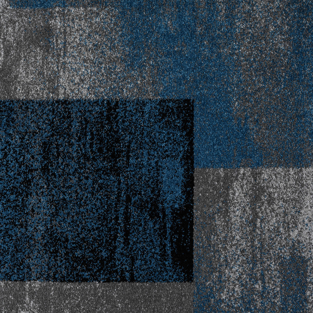 Metro Grid Block Blue Rug
