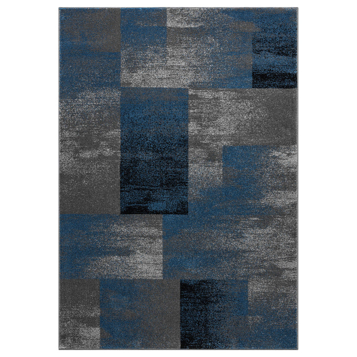 Metro Grid Block Blue Rug