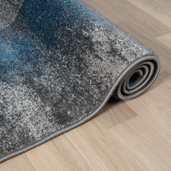 Metro Grid Block Blue Rug