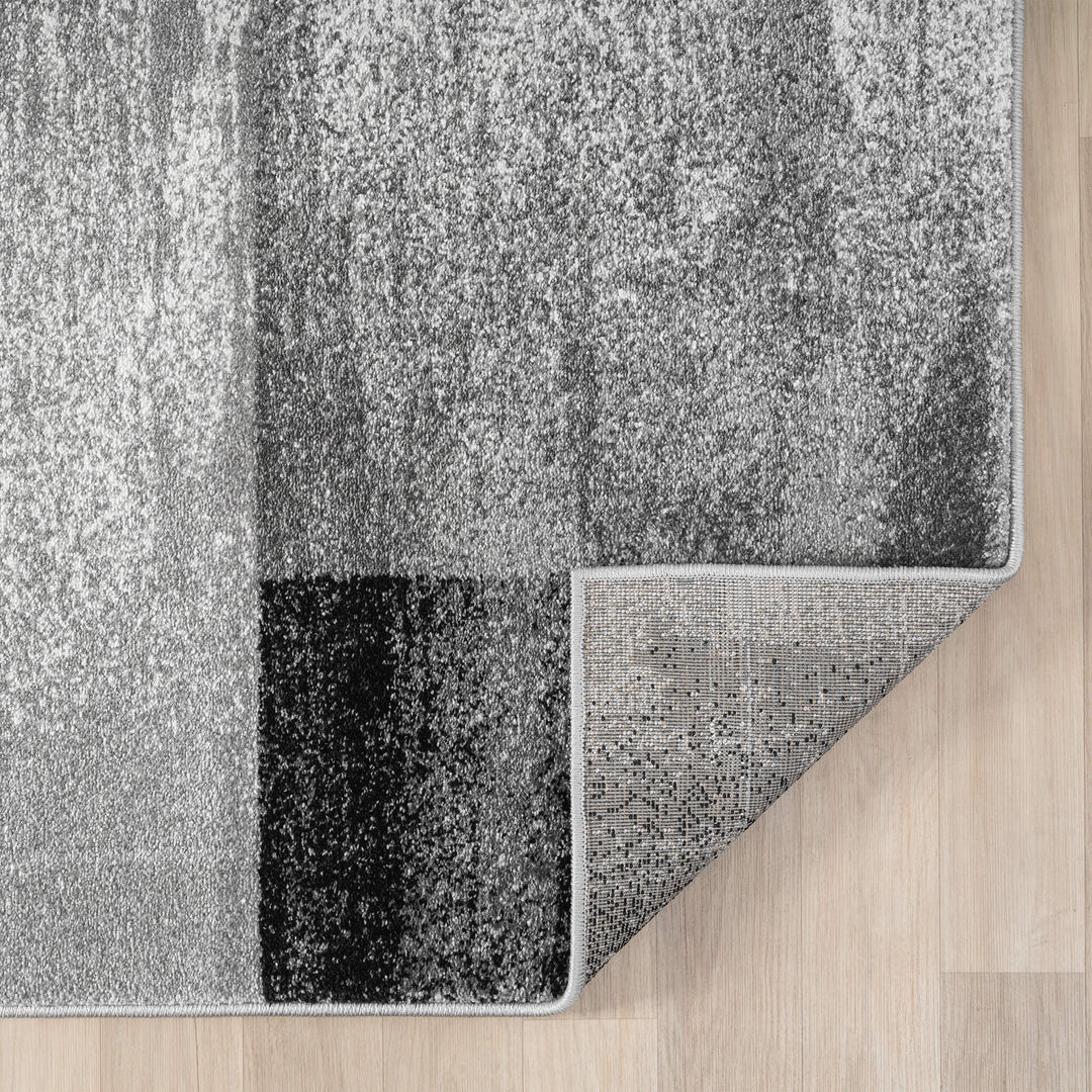 Metro Grid Block Grey Rug