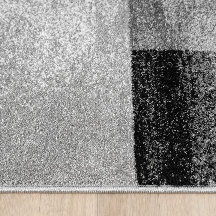 Metro Grid Block Grey Rug
