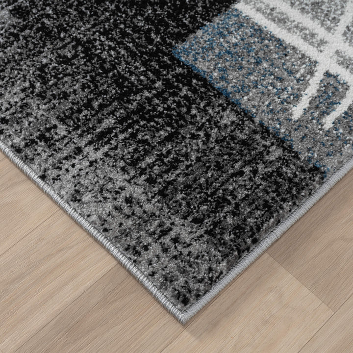 Metro Grid Linework Blue Rug