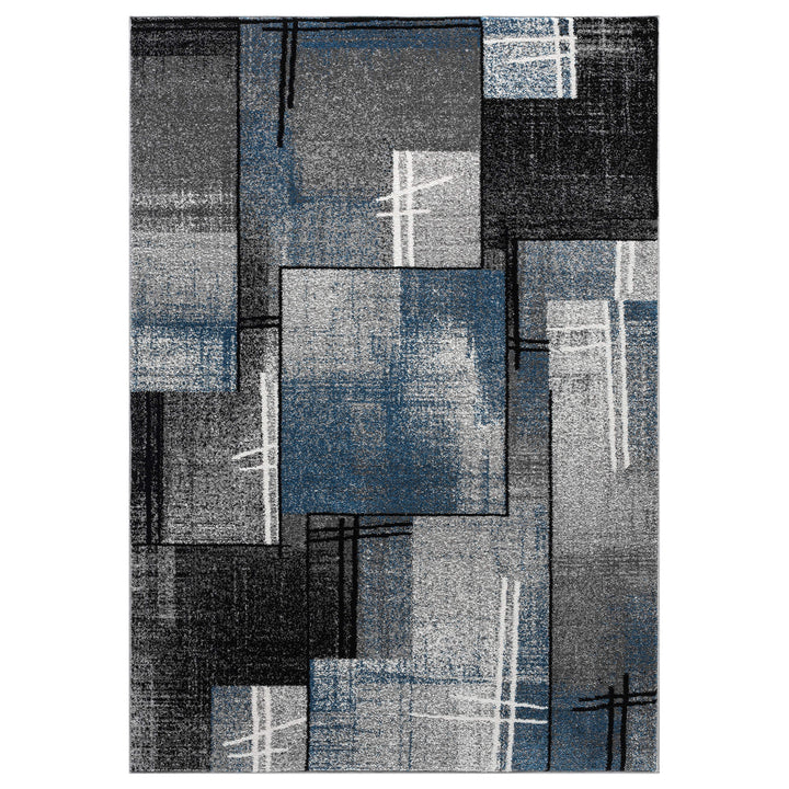 Metro Grid Linework Blue Rug