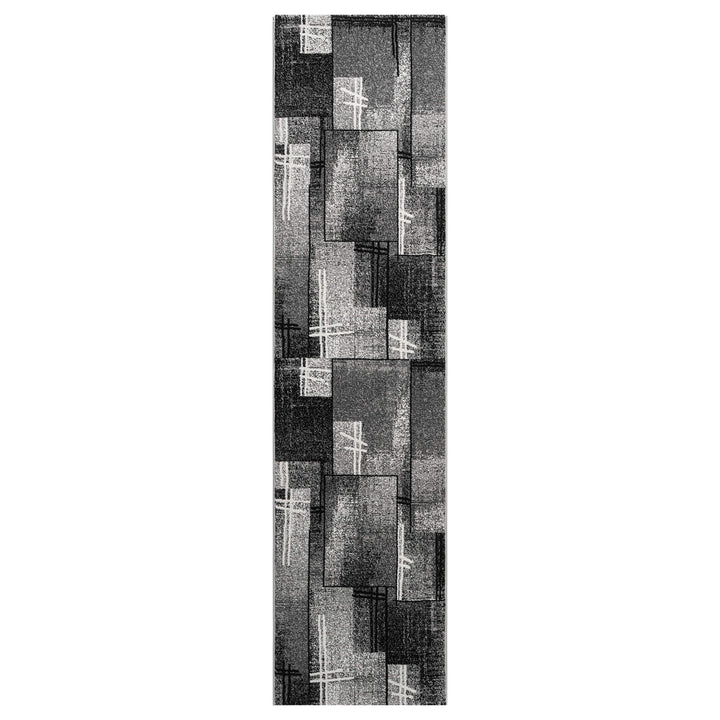 Metro Grid Linework Grey Runner Rug