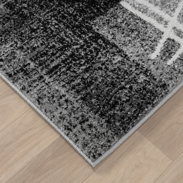 Metro Grid Linework Grey Rug