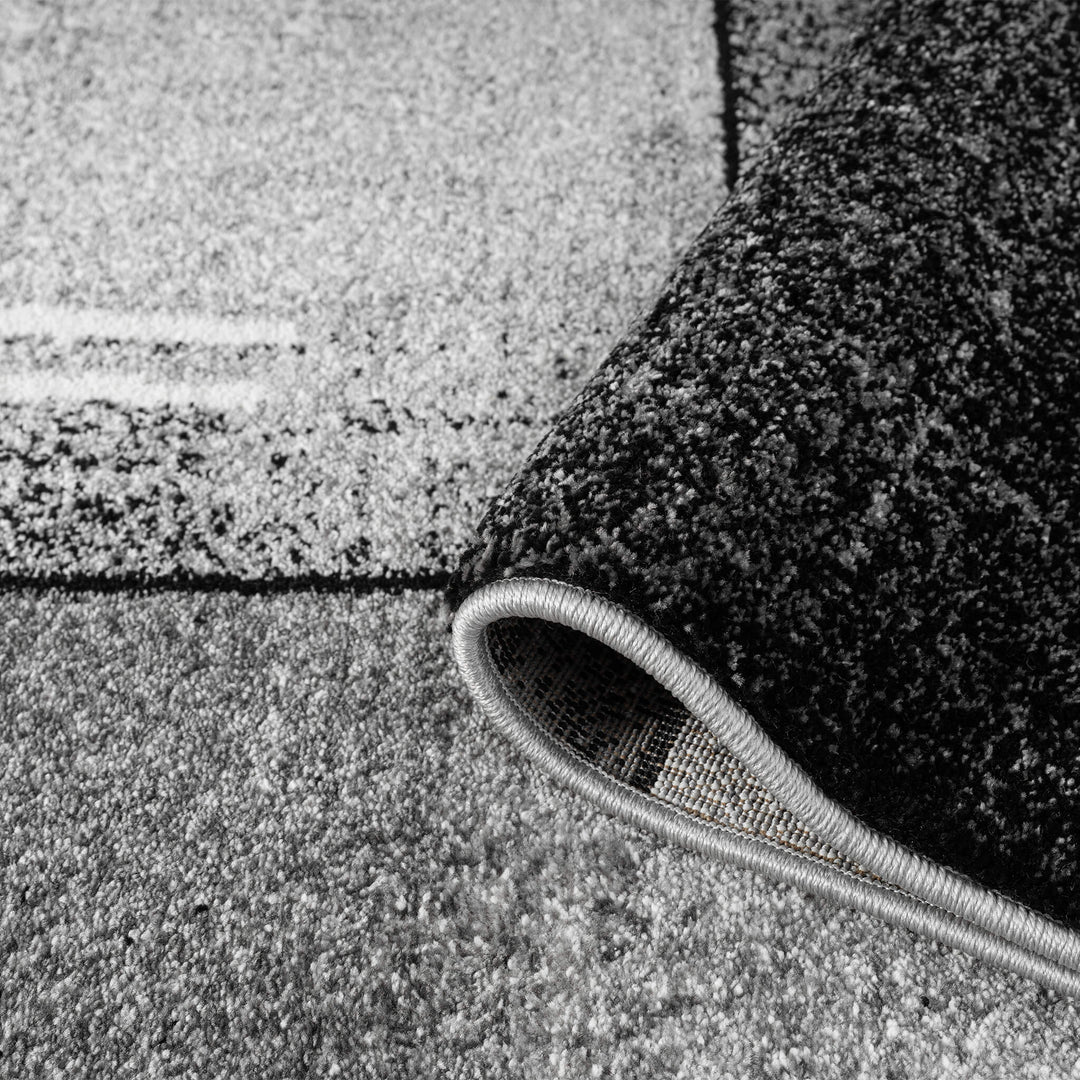 Metro Grid Linework Grey Rug