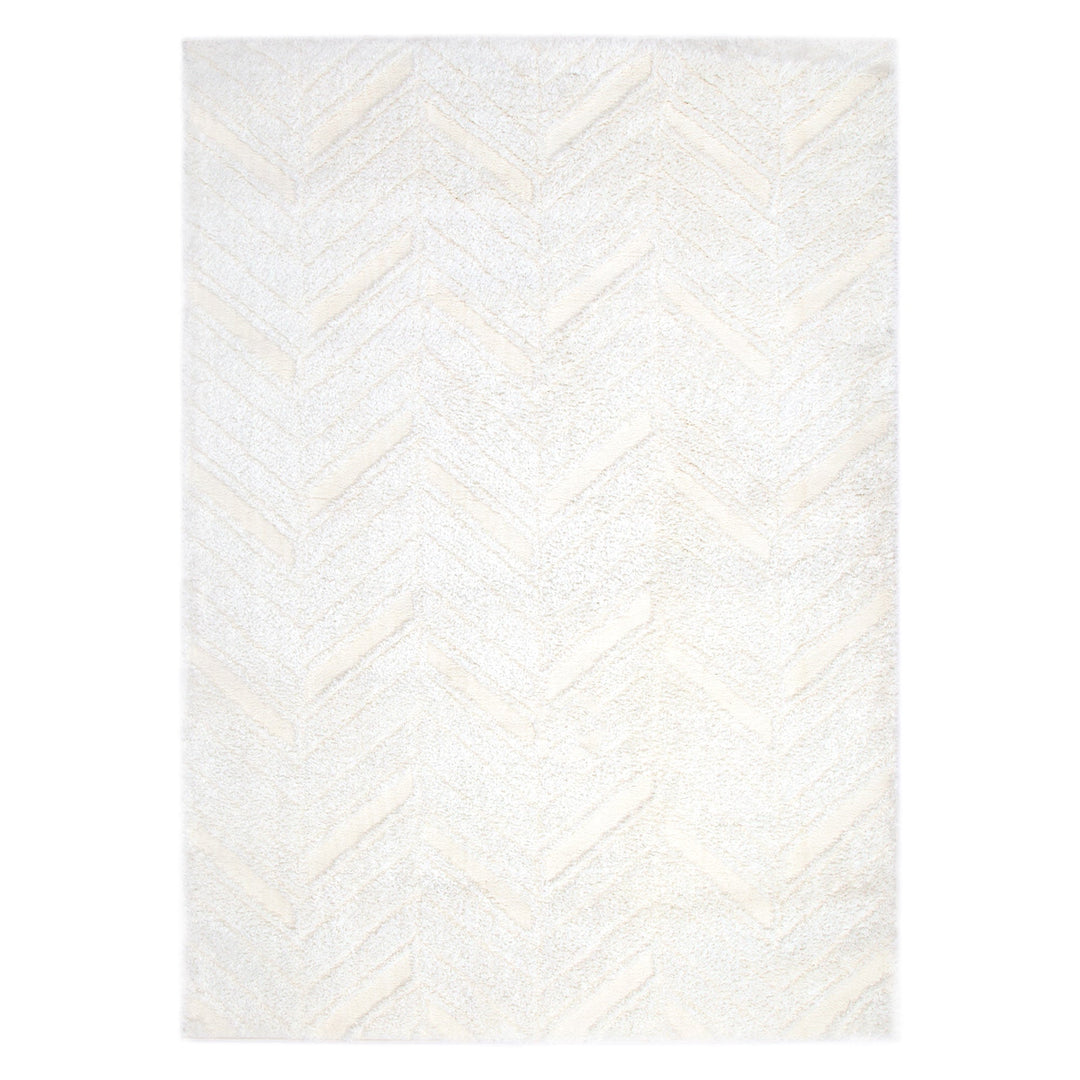 Tender Chevron Cream Shag Rug