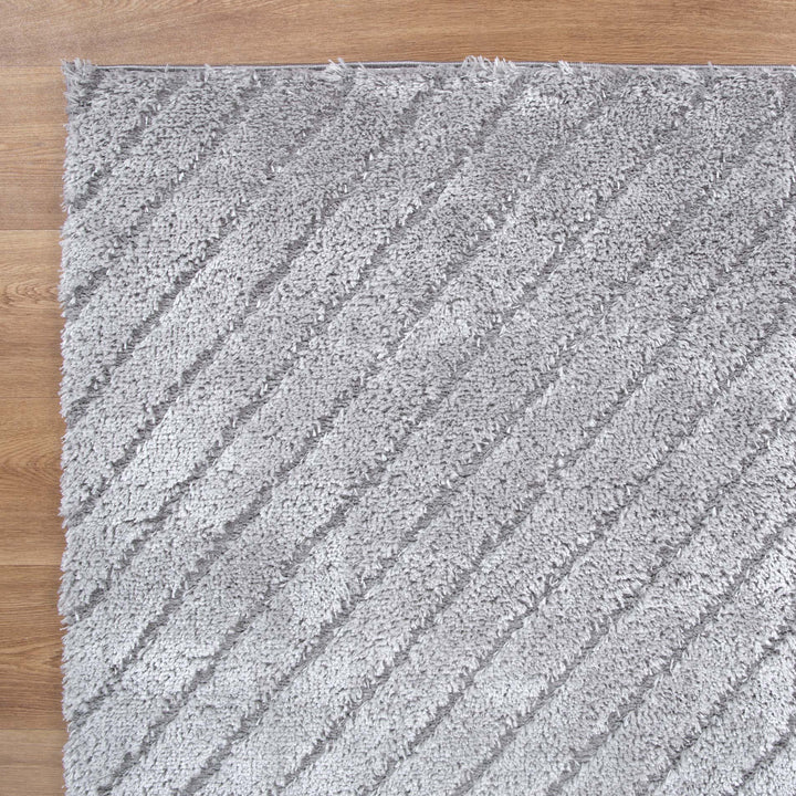 Tender Modern Silver Shag Rug