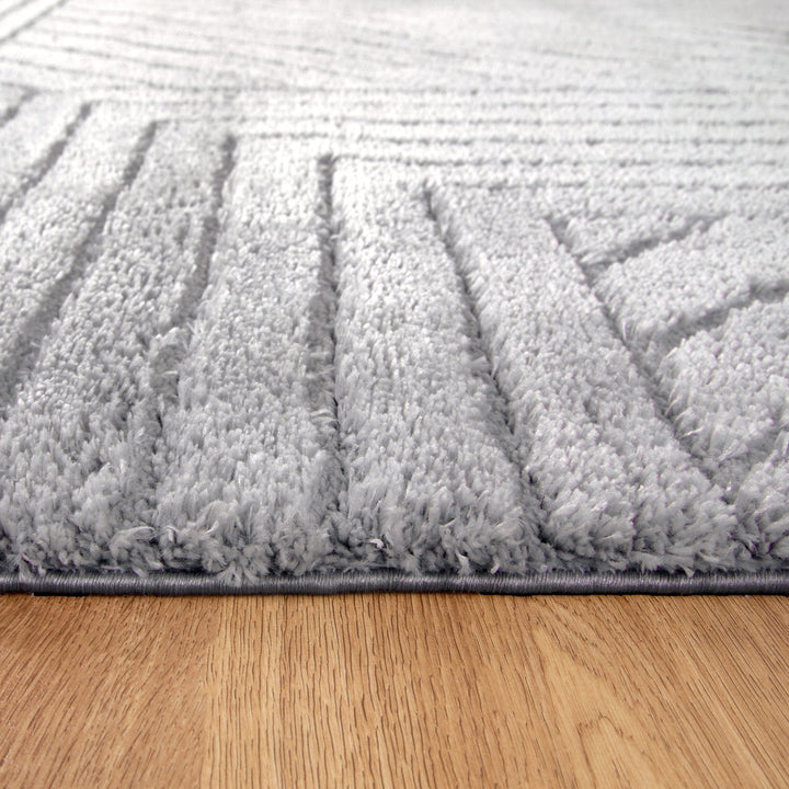 Tender Modern Silver Shag Rug