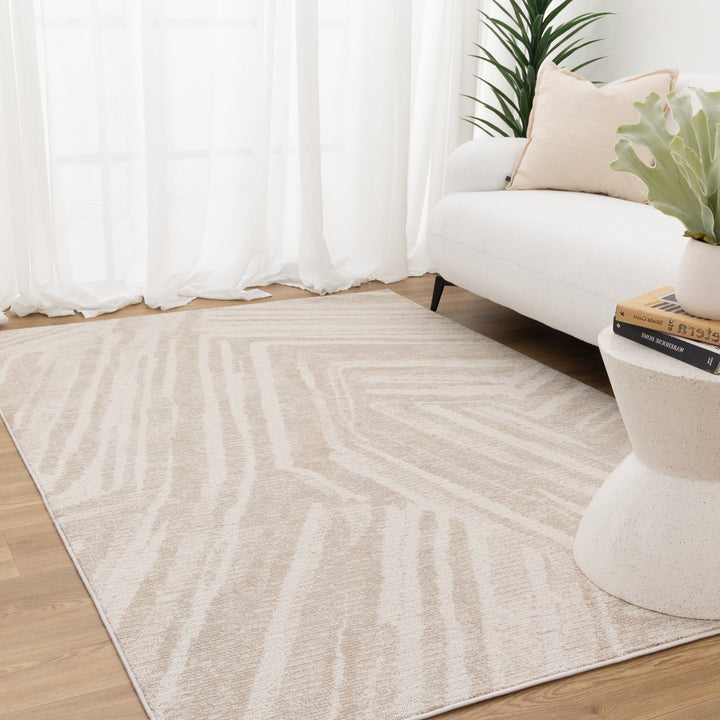 Toscana Geo Lines Beige Cream Rug