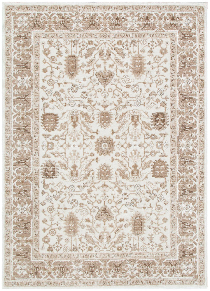 Sierra Oriental Border Brown Rug