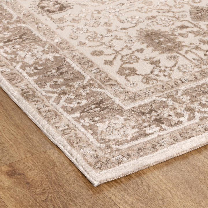 Sierra Oriental Border Brown Rug