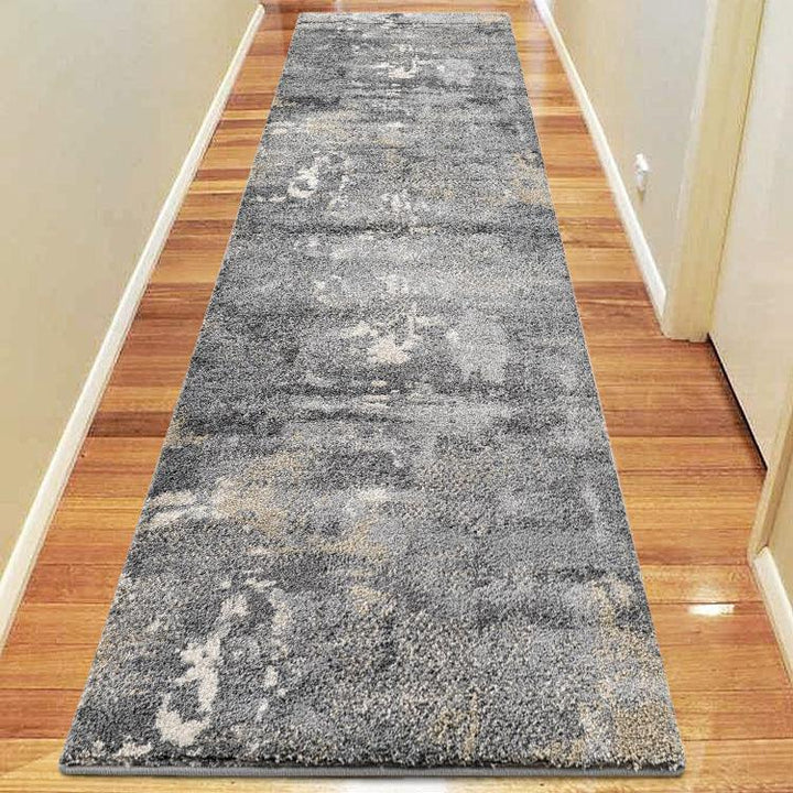 Grunge 669 Grey Hallway Runner