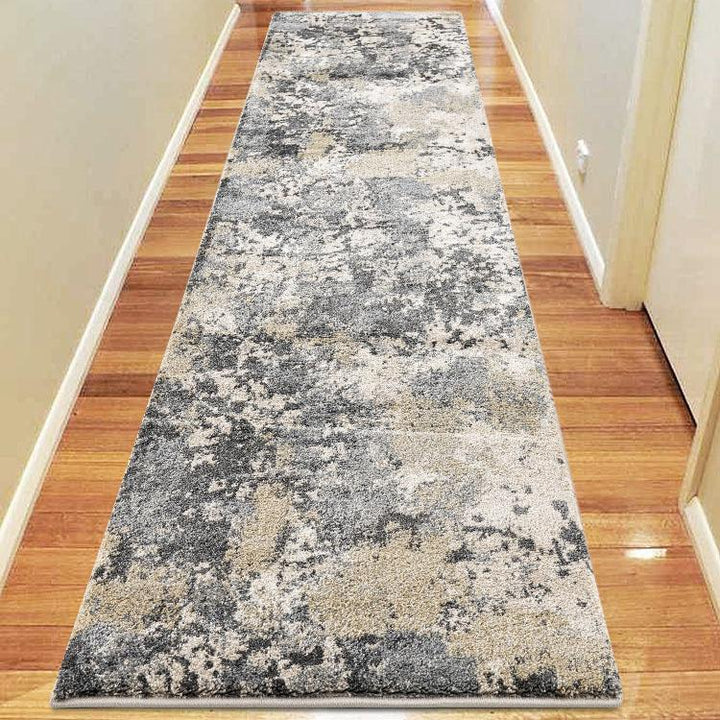 Grunge 696 Grey Hallway Runner