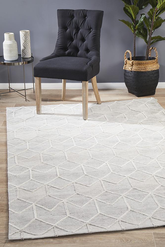 Visions Winter Grey Brush Modern Rug