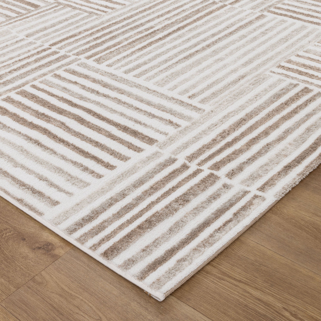 Wellington Geometric Lines Brown Rug