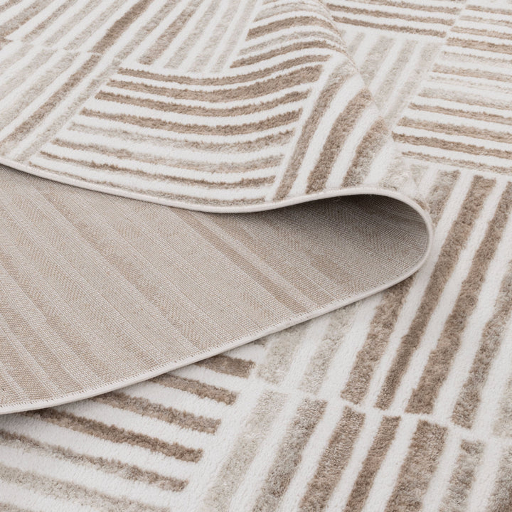 Wellington Geometric Lines Brown Rug