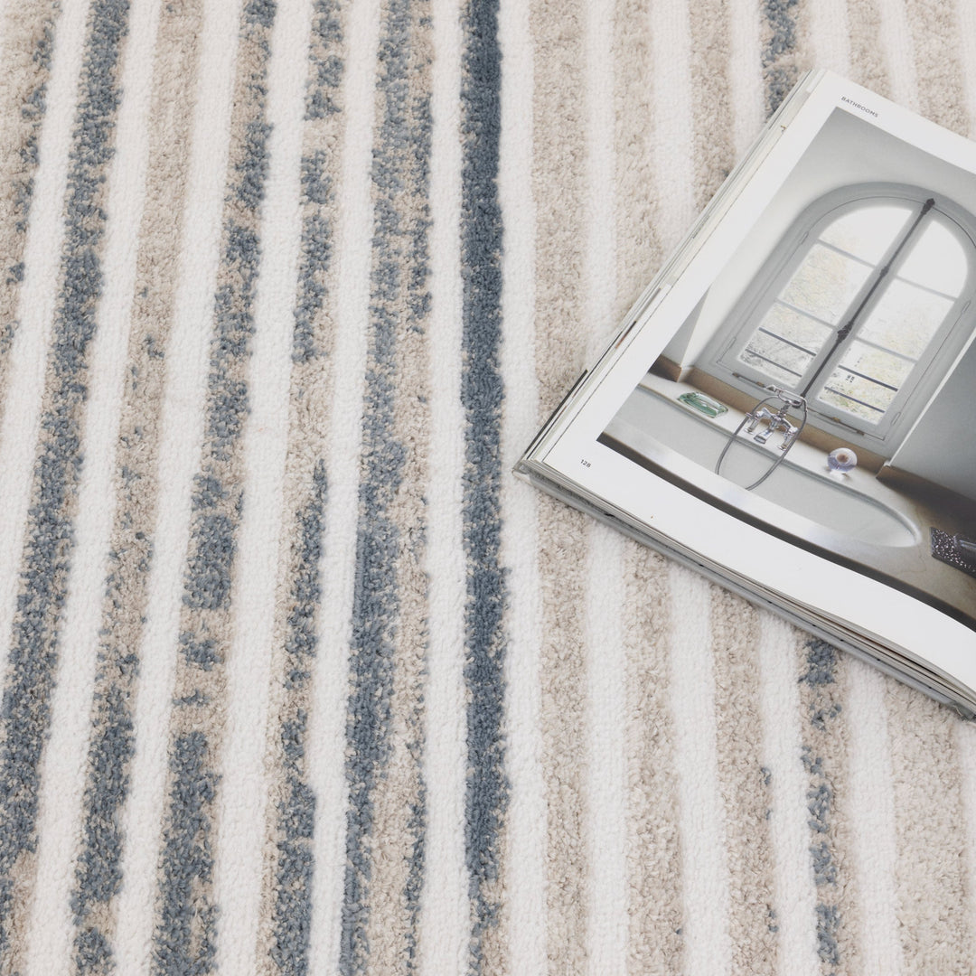 Wellington Geometric Lines Blue Rug