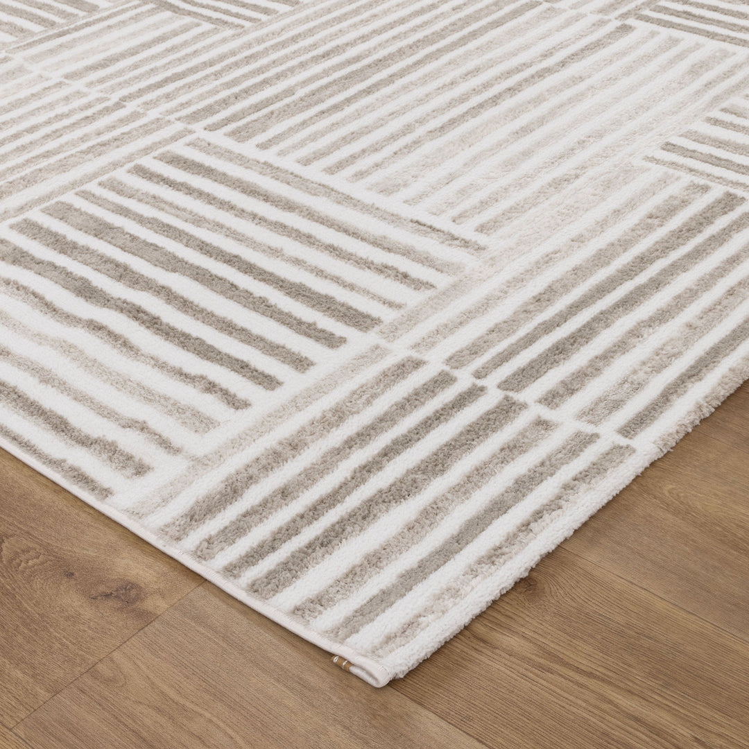 Wellington Geometric Lines Beige Rug