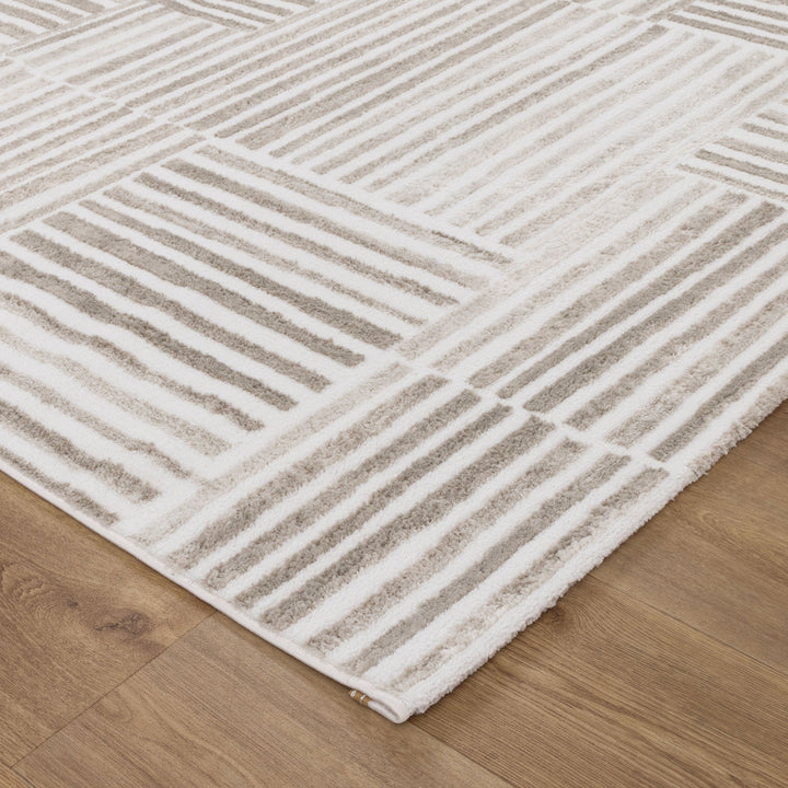 Wellington Geometric Lines Beige Rug