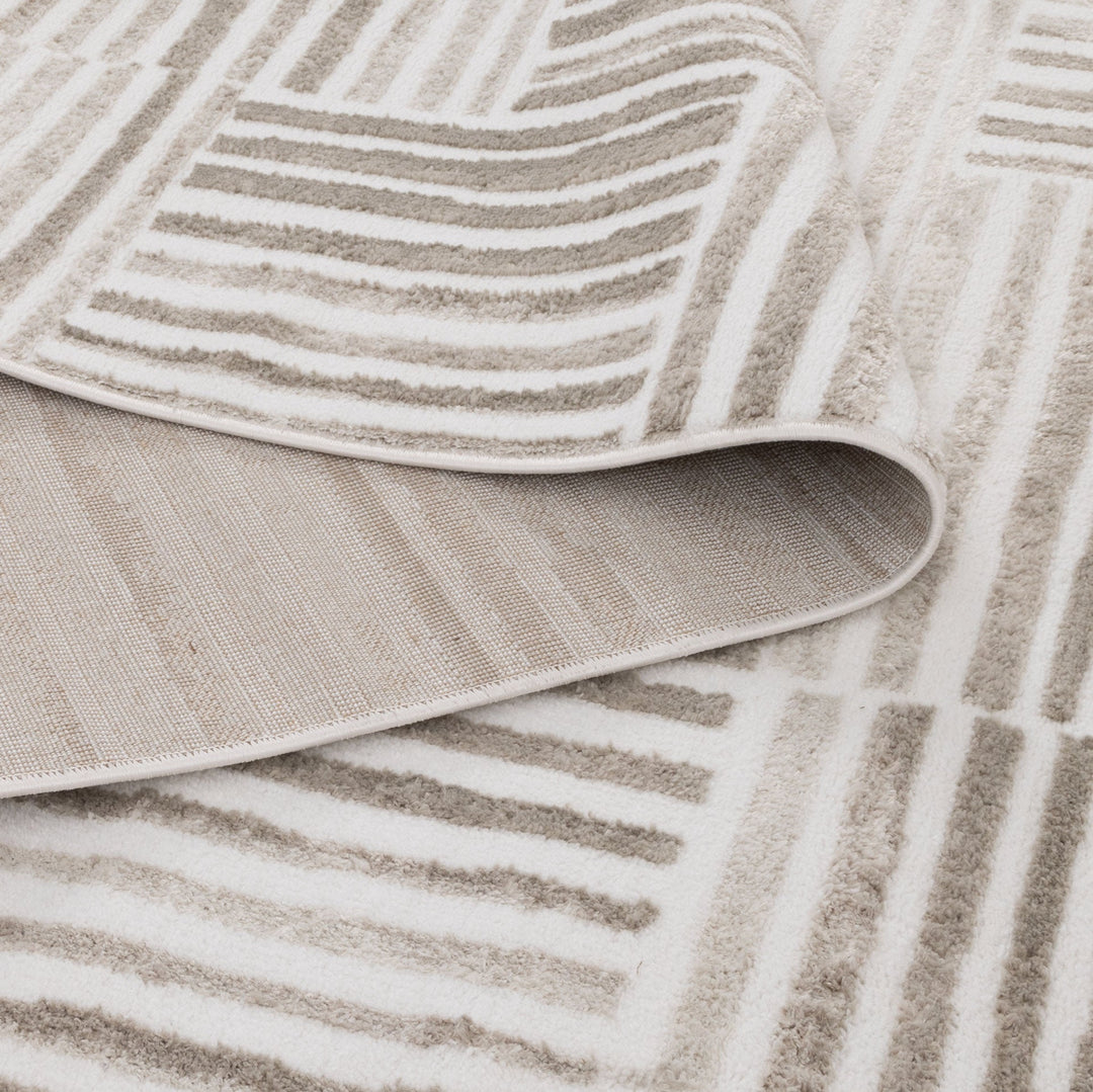 Wellington Geometric Lines Beige Rug