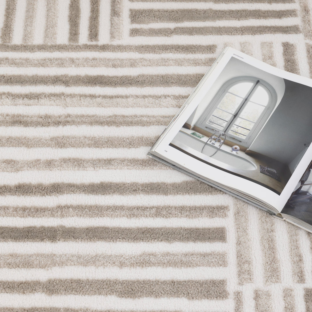 Wellington Geometric Lines Beige Rug