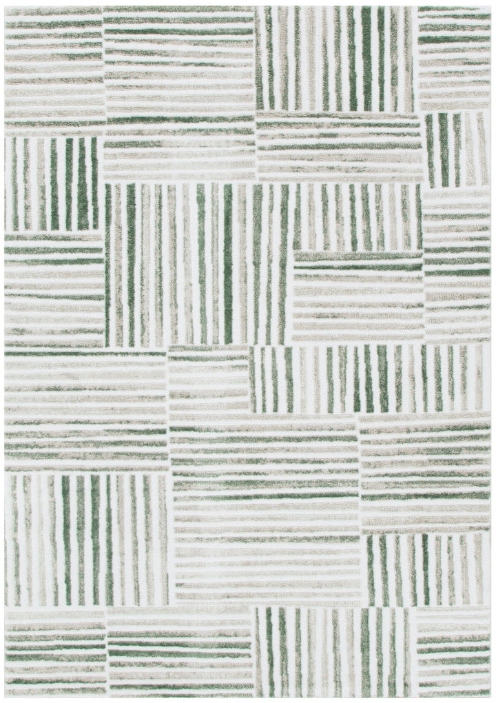 Wellington Geometric Lines Green Rug