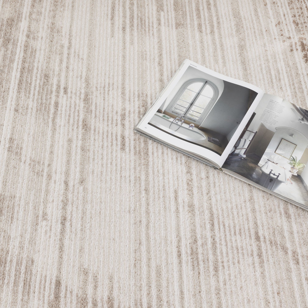 Wellington Distressed Lines Brown Rug