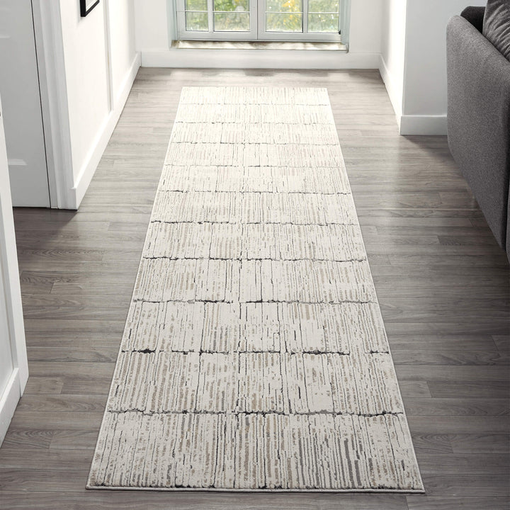 Elementa Stone Grid Runner Rug