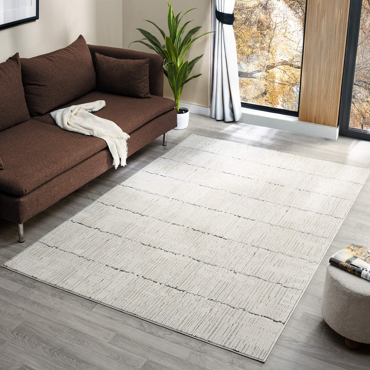 Elementa Stone Grid Rug