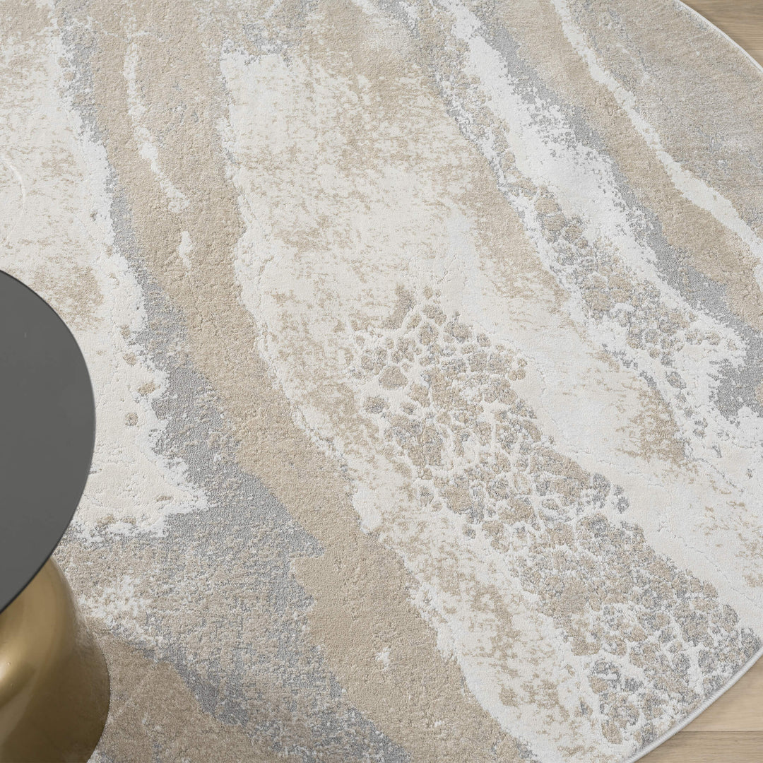 Elementa Marble Flow Slate Round Rug