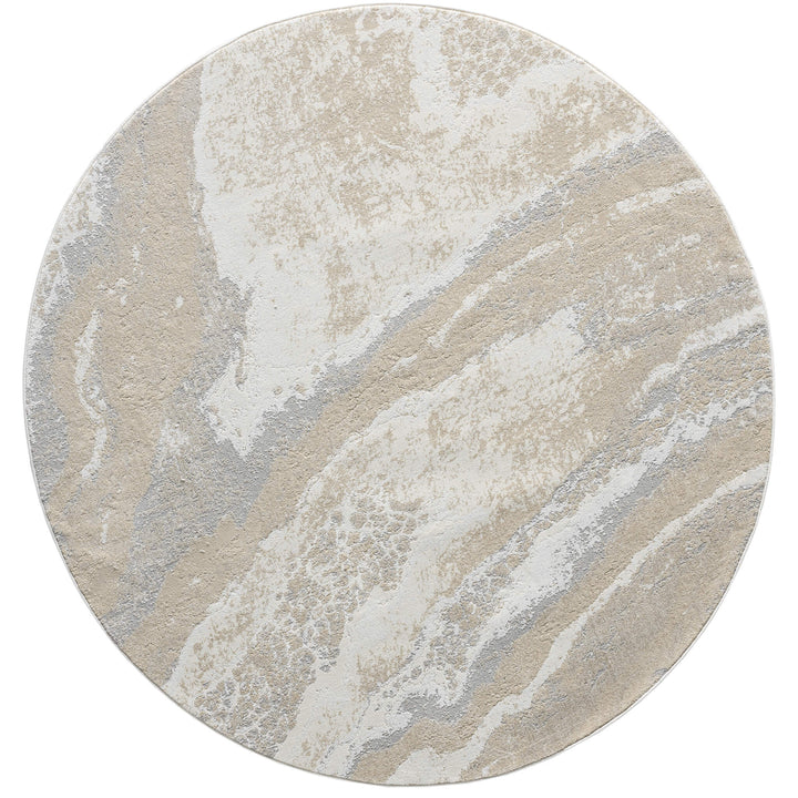 Elementa Marble Flow Slate Round Rug
