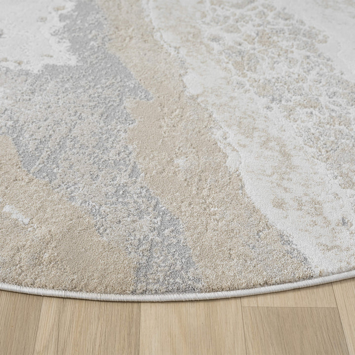 Elementa Marble Flow Slate Round Rug