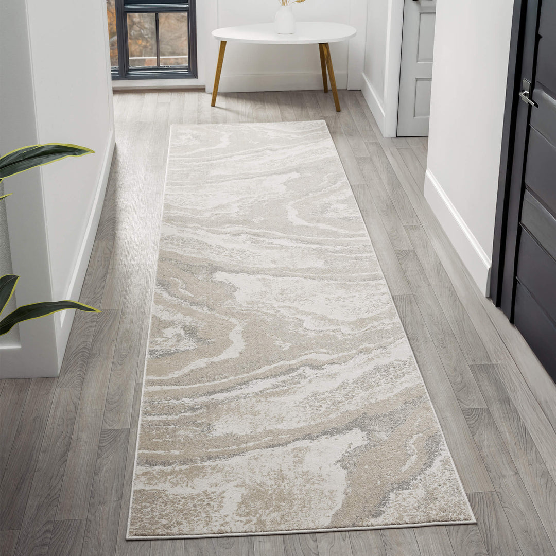 Elementa Marble Flow Slate Runner Rug