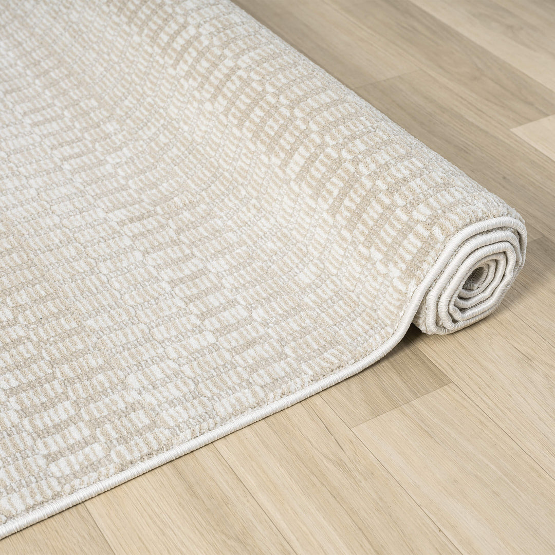 Elementa Woven Texture Vanilla Runner Rug