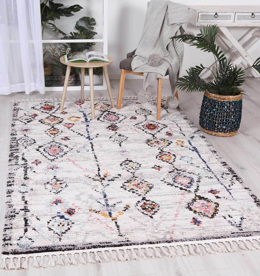 Moda Moroccan Taza White Rug