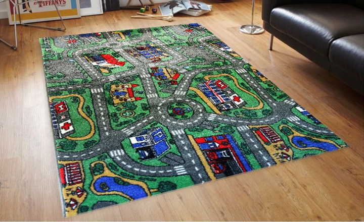 City Road Map Non Slip Kids Rug